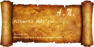 Alberti Nóra névjegykártya